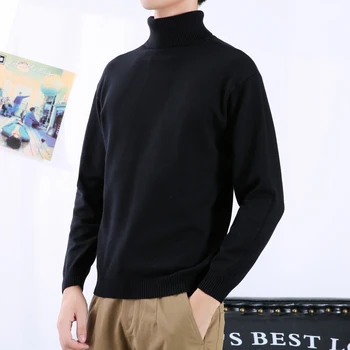 2020 Personlig mænd sweater regelmæssig tykkelse lange ærmer tilpasse reklame turtleneck sweater A552 grå sort