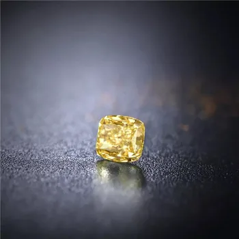 Mode sjældenhed rektangel form lys gul cubic zirkonia perler fancy vivid gule sten til smykker at gøre CZ DIY