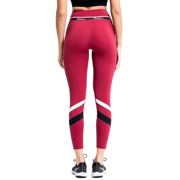 Sports Pants Kvindelige Høj Talje Yoga Leggings Stribede Nylon Jogging Femme Uddannelse Tights Fitnesscenter Kvinde Trænings-Og Leggings Plus Størrelse