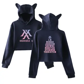 MONSTA X JOOHEON I.M Sweatshirt Cat Ear Hoodies Hip Hop Casual Winter/Autumn Women Clothes College Style Sweatshirts