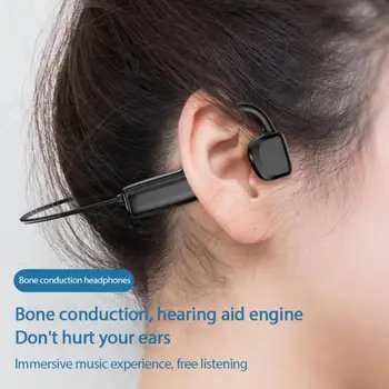 Bone Conduction Bluetooth-Hovedtelefoner 5.1 Trådløse Ikke In-Ear Headset Sweatproof Sport Stereo Med Micr-Øretelefoner, Hovedtelefoner