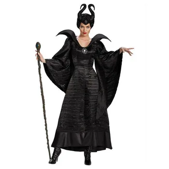 Halloween Party Voksne Kvinder Fantasia Sexet Maleficent Kostume Sovende Skønhed Onde Heks Cosplay Fancy Kjole