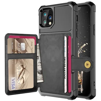 Rustning PU Læder Tegnebog-Kort magnetisk cover til iPhone 12 11Pro Max X XR XS Max 7 8 Plus-Kort Indehaveren, Tegnebog Flip beskyttelse Cover