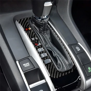 1piece Bil Styling Carbon Fiber Gear Shift Max Panel Dækker Trim For Honda Civic 10-Gen 2016-2019 Bil Tilbehør