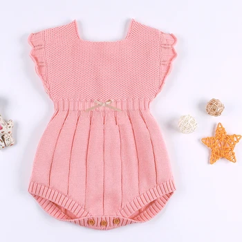 2020 Piger, Tøj til Efteråret strikket Baby Sparkedragt Spædbarn Nyfødte Baby Pige Drenge Cardigan Sweater Flæsekanter Baby Jumpsuit Til Piger