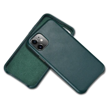 Ægte koskind Læder bag cover til IPhone 11 Slank Telefon Sag Beskyttende bagcover til IPhone11 Pro Max antal Tilfælde