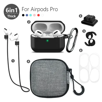 6in1 Airpods Pro Tyk Sag For Øretelefon Opbevaring Sæt Til Bluetooth-Headset, Beskyttende Cover Til Digital Opbevaring af Produktet ALLK