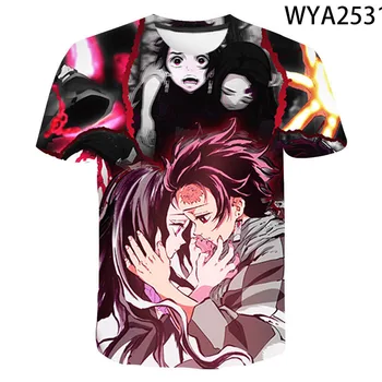 2020 Anime Tegnefilm Demon Slayer Kimetsu ingen Yaiba 3D-T-Shirt Mænd, Kvinder, Børn, Cool T-shirt Dreng Pige Børn KNY Trykt Toppe Tee