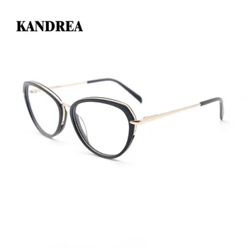 KANDREA 2020 Fashion Kvinder Metal Optiske Briller Ramme Kvindelige Høj Kvalitet Cat Eye Briller Overdimensionerede Design Nærsynethed Briller