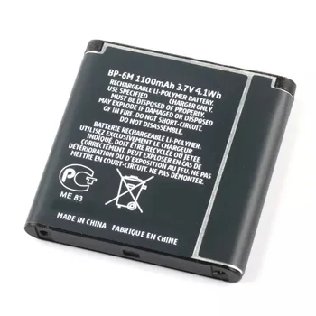Lithium Li-Po 1100 mAh 3,7 V Batteri BP-6M-BP-6M Til Nokia 3250, 6151 6233 6280 6288 9300i, N73, N77 N93