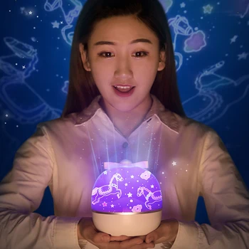 Musik Projektor Nat Lys Forfalder Univers stjernehimmel Rotere LED-Lampe Farverige Blinkende Stjerne Til Kids Valentinsdag Gave