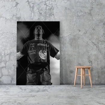 Home Decor Lærred Sanger Stjernede Væg Kunst Maleri Scott Travis Billeder Udskrivning Rap Modulære Berømte Figur Plakat Til Stuen