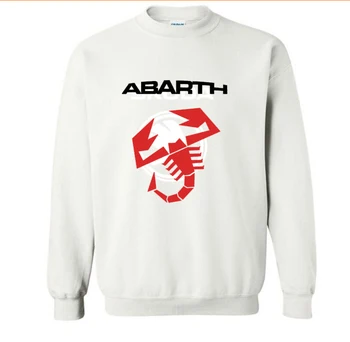 Ny Mode Bomuld Mænd Hættetrøjer Abarth Bil Logo Print Fleece O-Neck pullover, Sweatshirts HipHop Harajuku Streetwear Mænd Tøj