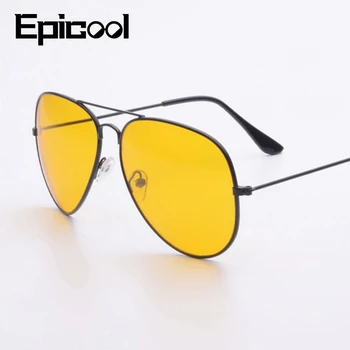Epicool Klassiske Pilot Night Vision Solbriller Kvinder aluminium Stel Sol briller Forhindre Blænding Gennemsigtig Linse Solbriller