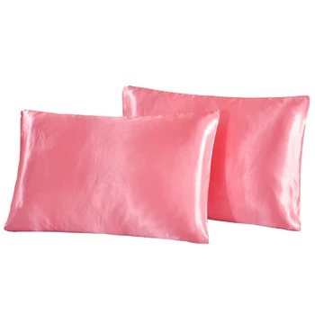 Satin pudebetræk af silke pudebetræk seng pude dække sort/hvid/gylden/sølv/pink/blå/lilla pudebetræk dække
