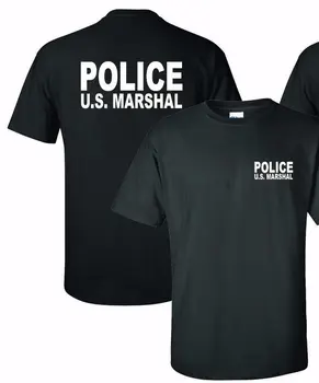 2018 Nye Mode Afslappet Mænds Bomuld T-shirt Politiet U. s. Marshal T-Shirt Med Cool T-Shirts Toppe Harajuku Streetwear