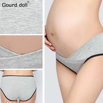 Græskar dukke 3Pcs/Masse Bomuld Barsel Undertøj U-Formet Lav Talje Graviditet Trusser For Gravide kvinder Plus size Tøj Trusser