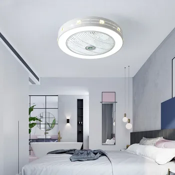 Moderne Loft Fans med Lys Hvid Malet Jern, Akryl LED Fan Lyset Dæmpes, Soveværelse, Stue Fan Lampe Fjernbetjening