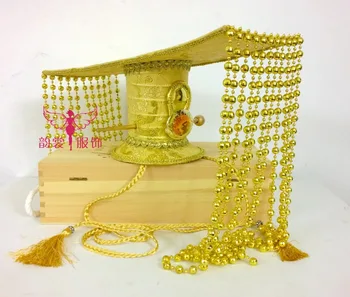 Guld Sort 4 Designs Grand Mandlige Kostume Hår Tilbehør Hår Stykke Perlebesat Gardin Kejser Hat Han-Dynastiet Kejser Hår Tiaras