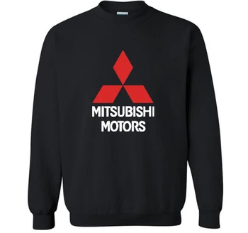 Mode Bomuld Mænd Hættetrøjer Mitsubishi Bil Logo Print Fleece O-Neck pullover, Sweatshirts HipHop Harajuku Streetwear Mænd Tøj