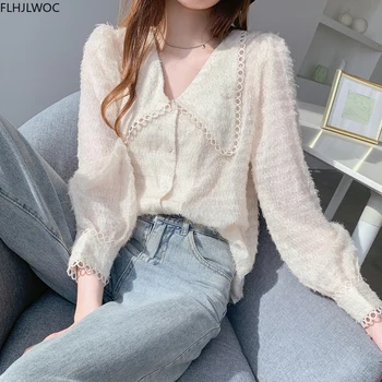 Kontor Dame Single-Breasted Shirts Basic Bære Lange Ærmer Koreanske Smarte Toppe, Mode Kvinder Sælges Skjortebluser
