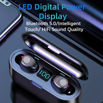 Nye F9 Trådløse Bluetooth Øresnegl 5.0 Øretelefon TWS HIFI Mini-I-øret-Sport, der Kører Headset Støtte iOS/Android-Telefoner HD-Opkald