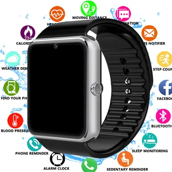 2020 herre ure GT08 Clock Sync Anmelderen Støtte Sim-TF Kort Bluetooth-Forbindelse Android-Telefon Smartwatch Legering montre