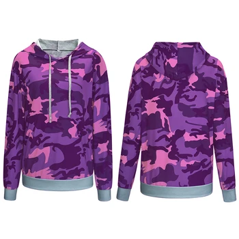 Camo Sweatshirt Camouflage Hoodie Kvinder Streetwear Harajuku Xxl Poleron Mujer 2021 Hipster Hoodie Søde Patchwork Langline Hættetrøje