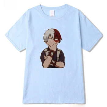 Todoroki Shoto Unisex T-Shirt Harajuku Min Helt Academia T-Shirt Streetwear Sommer Toppe T-Shirt I Overstørrelse