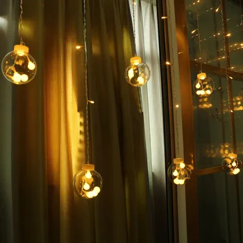 String Lys LED kobbertråd Stjerne Gardin Lampe Fe-Belysning Til Udendørs Bryllup, Jul Dekoration 220v EU Stik Twinkly