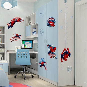 Disney, Marvel-Helten Spiderman Højde Måle Wall Stickers Soveværelse Home Decor Tegnefilm Vækst Chart Vægoverføringsbilleder Pvc Vægmaleri Kunst