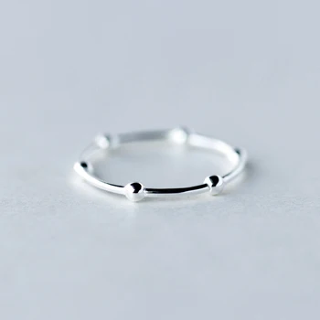 Modian Justerbar Gratis Størrelsen Ringe til Kvinder Mode 925 Sterling Sølv Minimalistisk Runde Lys Perle Ring Fine Smykker Bijoux
