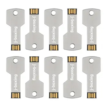 J-boksning Sølv 10STK USB-Flash-Pen-Drev Centrale Form Nøgler 1G 2G 4G Tommelfinger Memory Stick USB-Stick til PC, Tablet, Mac 8G 16G 32G