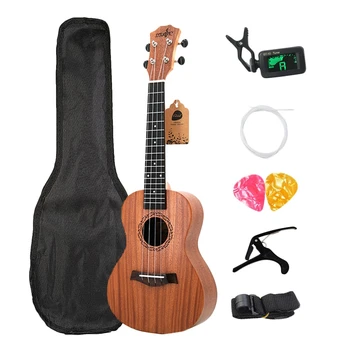 Koncert Ukulele Kits 23 Tommer Palisander 4 Strenge Hawaii Mini-Guitar Med Taske, Tuner Capo Rem Svier Picks Musikinstrument