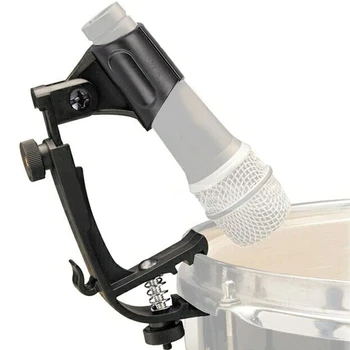 Detail-2 Stk Tromme-Mikrofon Klip Justerbar Rim Snare Drum Mic Mount Klemme, Holder til Mikrofon Diameter 18mm til 22mm