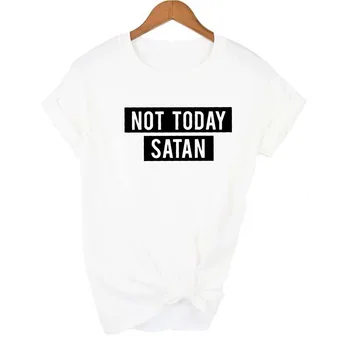 Harajuku Ikke I Dag Satan Brev T-Shirt Med Sjov Grafik Shirt, Toppe Æstetiske Vintage T-Shirts Tumblr Tøj Streetwear Mode Mujer