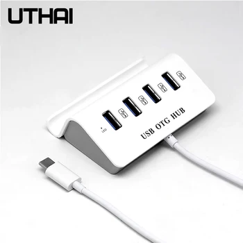 UTHAI J06 USB 3.0 / Type C Interface Adapter til 4 USB3.0 til Macbook Pro-Adapter til Huawei P20 Computer Harddisk Tilbehør
