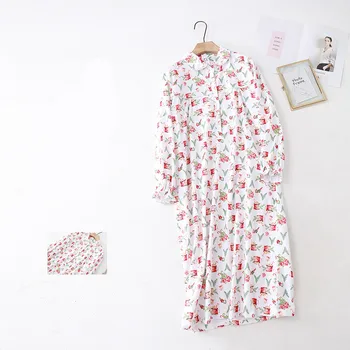 Lange Natkjole Kvinder Varm, Sexet Pyjama Print Stor Størrelse Mode Homewear 2020 Foråret Tegnefilm Kvindelige Nattøj