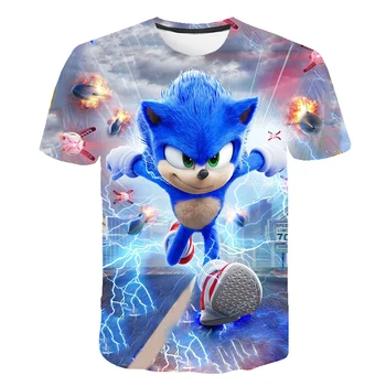 Børn Tøj Sonic t-shirt 4 5 6 7 8 9 10 11 12 13 14 År Sonic the Hedgehog t-shirt Til Baby Drenge Tøj Pige Toppe Tee
