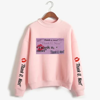 Ariana Grande pink hættetrøje tak u næste rullekrave hoodie Tegnefilm Print Harajuku Gud Er En Kvinde, Sweatshirts og Pullover Varm Toppe