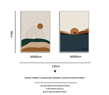 Abstrakt Maleri Sunrise Lærred, Plakat Over Havet Hval Wall Art Prints Vintage Solen Rainbow Print Boho Plakat Væg Billeder I Hjemmet Indretning