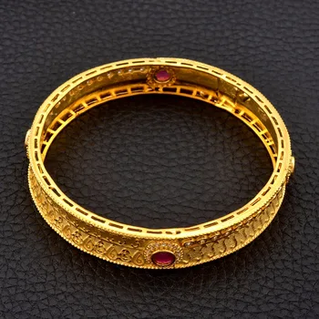 Anniyo Arabiske Dubai Armbånd til Kvinder Afrikanske Guld Farve Armbånd Smykker Mellemøsten Wedding Gaver(Armbånd Ikke kan Åbnes)