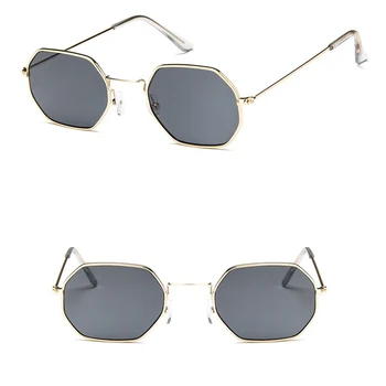 Yoovos 2021 Damer Sekskant Sunglasse Metal Kvinder Brand Designer Mode Uindfattede Klare Hav Linser Sol Briller UV400