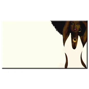 Wall Art African American Black Abstrakt Portræt Kunst Lærred Afro Kvinder Plakat Lærred Maleri til Væggen Indretning