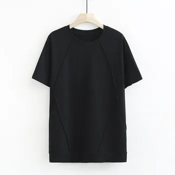 Nye Korean style sommer plus size toppe for kvinder stort kort ærme løs casual bomuld grøn sort stribe T-shirt 4XL 5XL 6XL