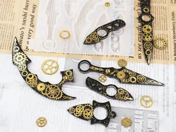 Nøglering Finger Barnesenge Kniv Forsvar Harpiks Skimmel Silikone Formen Crystal DIY Epoxy For Harpiks smykkefremstilling Smykker Værktøjer