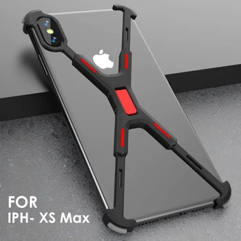 R-bare Luksus Metal Frame Case For iphone X XS-XR Tynd aluminium legering stødsikkert Telefonens Cover Til iphone XS ANTAL Beskyttelse Funda