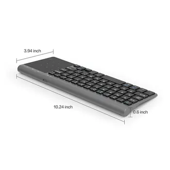 Mini-2,4 G Ultra-tynd Trådløse Tastatur Med Tal Touchpad Numeriske Tastatur til Windows Tablet Desktop, Bærbar PC 59 Nøgler Splint