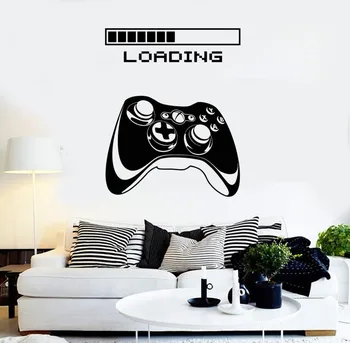 Gaming Vinyl Væg Kunst Klistermærker Joysticket Loading Video Game Wall Sticker selvklæbende Tapet Kreative Plakat Til Drenge SA155