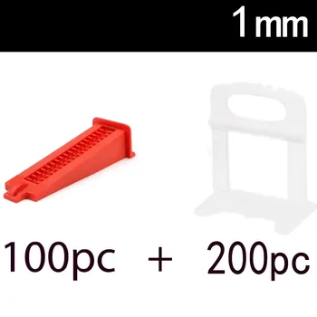 1 mm Fliser Leveling System Værktøjer til Væg-Gulvtæppe, Fladskærms Leveler Plast Afstandsstykker 200pcs 100pcs Kiler byggesæt brug i Hjemmet